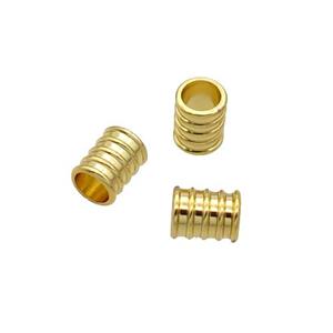 Copper Tube Beads Large Hole 18K Gold Plated, approx 4x5mm, 3mm hole [FN31863]