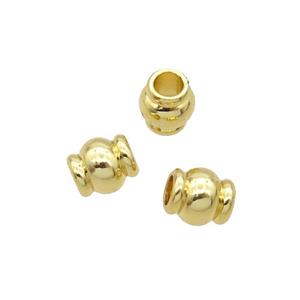 Copper Tube Beads 18K Gold Plated, approx 6x6.5mm, 3mm hole [FN31864]