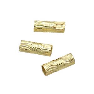 Copper Tube Beads 18K Gold Plated, approx 4x11mm, 3mm hole [FN31865]