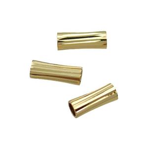 Copper Tube Beads 18K Gold Plated, approx 4x11mm, 3mm hole [FN31866]