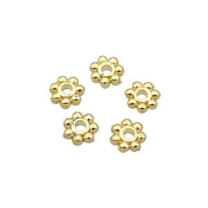 Alloy Daisy Spacer Beads 18K Gold Plated, approx 4.5mm [FN31870]