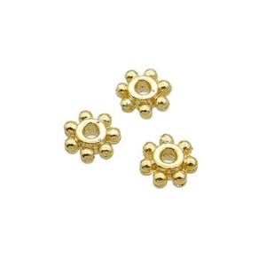 Alloy Daisy Spacer Beads 18K Gold Plated, approx 5mm [FN31871]