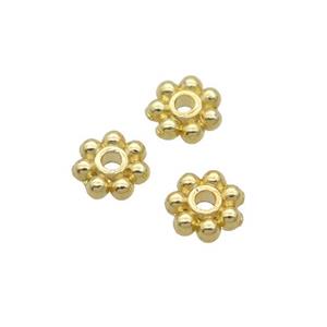 Alloy Daisy Spacer Beads 18K Gold Plated, approx 6mm [FN31872]