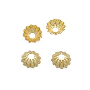 Copper BeadCap 18K Gold Plated, approx 4mm [FN31876]