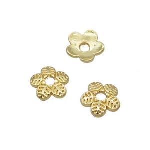 Alloy Bead Caps 18K Gold Plated, approx 6mm [FN31878]