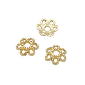 Alloy Bead Caps 18K Gold Plated, approx 6mm [FN31879]