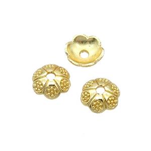 Alloy Bead Caps 18K Gold Plated, approx 6.5mm [FN31881]