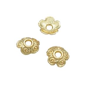 Alloy Bead Caps 18K Gold Plated, approx 6mm [FN31882]