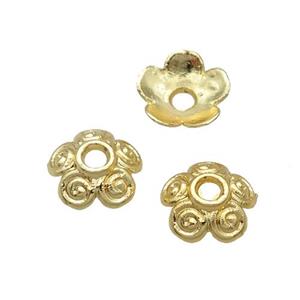 Alloy Bead Caps 18K Gold Plated, approx 8mm [FN31891]