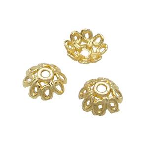 Alloy Bead Caps 18K Gold Plated, approx 9mm [FN31892]