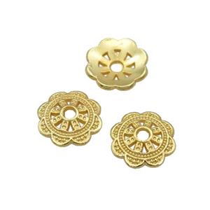 Alloy Bead Caps 18K Gold Plated, approx 9.5mm [FN31893]