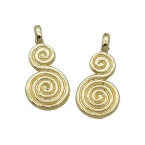 Alloy Pendant Swirly 18K Gold Plated, approx 8x13mm [FN31900]