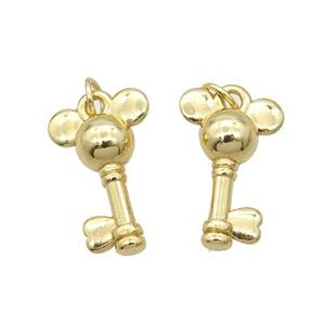 Alloy Key Pendant 18K Gold Plated, approx 11x18mm [FN31903]