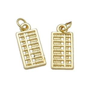 Alloy Abacus Charm Pendant 18K Gold Plated, approx 8.5x15.5mm [FN31904]