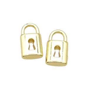 Alloy Lock Charm Pendant 18K Gold Plated, approx 8x14mm [FN31905]