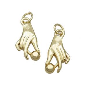 Alloy Hand Pendant 18K Gold Plated, approx 8.5x15.5mm [FN31907]