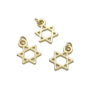 Alloy David Star Pendant 18K Gold Plated, approx 10mm [FN31911]