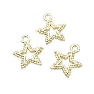 Alloy Star Pendant 18K Gold Plated, approx 15mm [FN31912]