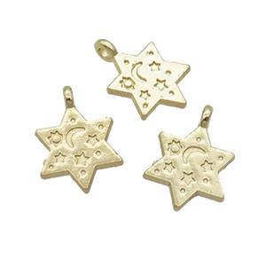 Alloy Star Pendant 18K Gold Plated, approx 14mm [FN31914]