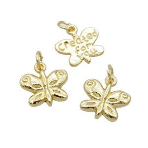 Alloy Butterfly Pendant 18K Gold Plated, approx 10-13mm [FN31916]