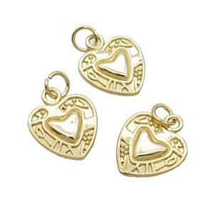 Alloy Heart Pendant 18K Gold Plated, approx 12.5mm [FN31917]