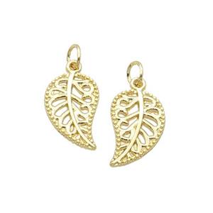 Alloy Leaf Pendant 18K Gold Plated, approx 10-16mm [FN31921]