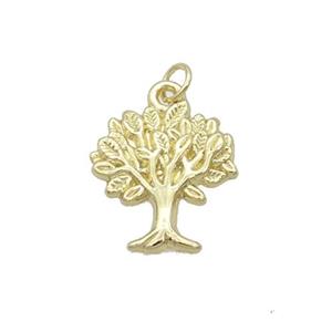 Alloy Tree Pendant 18K Gold Plated, approx 17mm [FN31923]