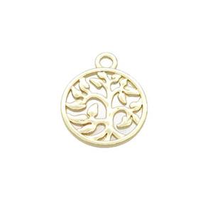 Alloy Tree Of Life Pendant 18K Gold Plated, approx 15mm [FN31924]