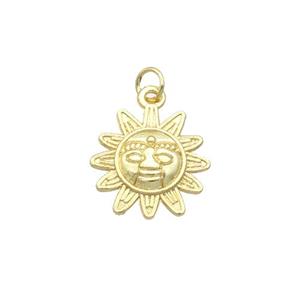 Alloy Sunflower Charm Pendant 18K Gold Plated, approx 16.5mm [FN31925]