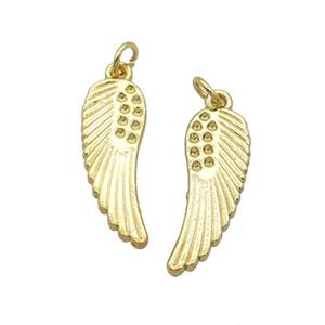 Alloy Angel Wing Pendant 18K Gold Plated, approx 8-23mm [FN31926]