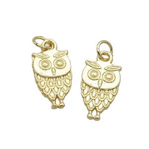Alloy Owl Charm Pendant 18K Gold Plated, approx 9-15mm [FN31927]