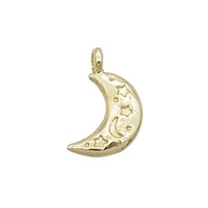 Alloy Moon Pendant 18K Gold Plated, approx 10-15mm [FN31931]