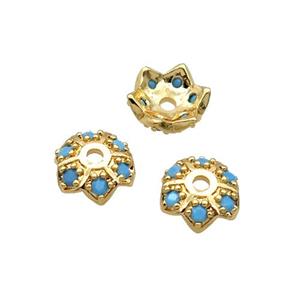 Copper Beads Cap Unfaded 18K Gold Plated, approx 8mm [FN31935]