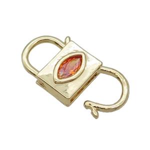 Copper Clasp Pave Zircon Unfade 18K Gold Plated, approx 12-23mm [FN32038]