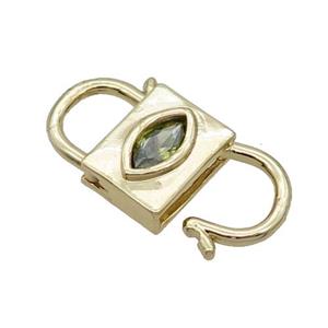 Copper Clasp Pave Zircon Unfade 18K Gold Plated, approx 12-23mm [FN32039]