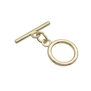 Copper Toggle Clasp Unfade 18K Gold Plated, approx 15mm, 21mm [FN32043]