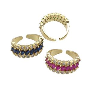 Copper Ring Pave Zircon Gold Plated Mixed, approx 10mm, 18mm dia [FN32124]