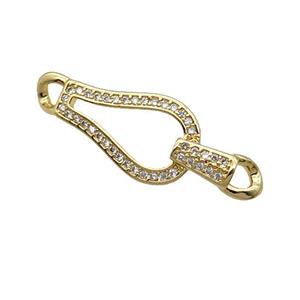 Copper Connector Pave Zircon Gold Plated, approx 13-35mm [FN32207]