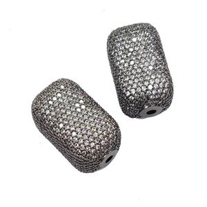 Copper Cuboid Beads Pave Zircon Black Plated, approx 13-22mm [FN32314]