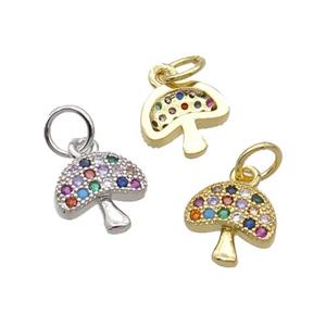 Copper Mushroom Pendant Pave Zircon Mixed, approx 9mm [FN32331]