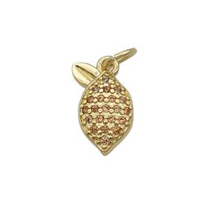 Copper Pineapple Pendant Pave Zircon Gold Plated, approx 7-12mm [FN32411]