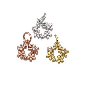 Copper Wreath Pendant Pave Zircon Mixed, approx 9mm [FN32432]