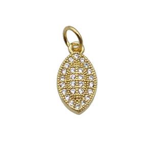 Copper Leaf Pendant Pave Zircon Gold Plated, approx 7-11.5mm [FN32459]