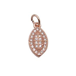 Copper Leaf Pendant Pave Zircon Rose Gold, approx 7-11.5mm [FN32460]