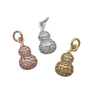 Copper Gourd Pendant Pave Zircon Mixed, approx 6-11mm [FN32465]