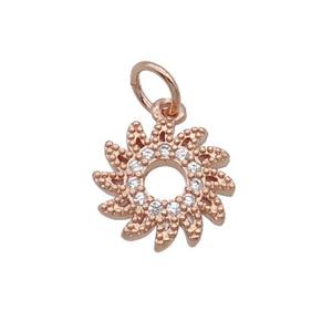 Copper Hotwheels Pendant Pave Zircon Rose Gold, approx 10.5mm [FN32468]