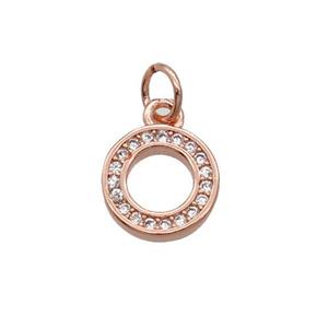 Copper Circle Pendant Pave Zircon Rose Gold, approx 9.5mm [FN32488]