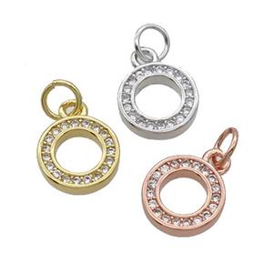 Copper Circle Pendant Pave Zircon Mixed, approx 9.5mm [FN32489]