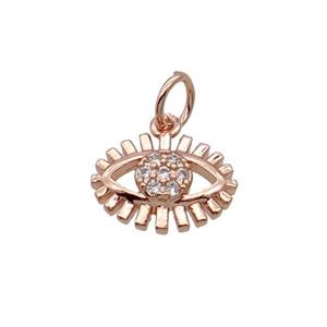 Copper Eye Pendant Pave Zircon Rose Gold, approx 8-11mm [FN32519]
