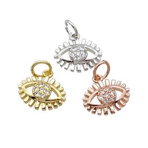 Copper Eye Pendant Pave Zircon Mixed, approx 8-11mm [FN32520]